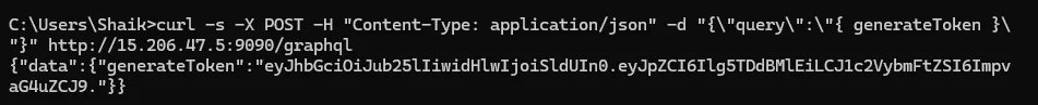 generateToken response returning a JWT with alg set to none