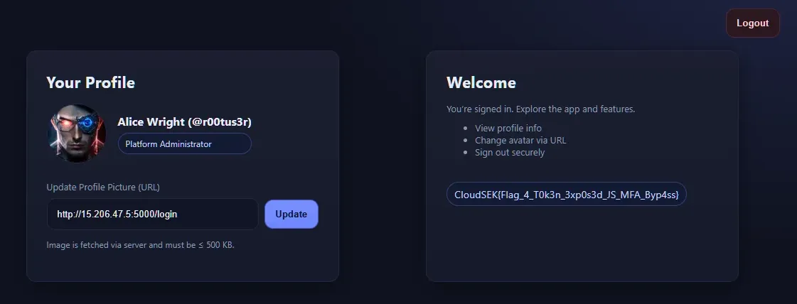 Update Profile Picture UI that fetches an attacker-controlled image URL server-side